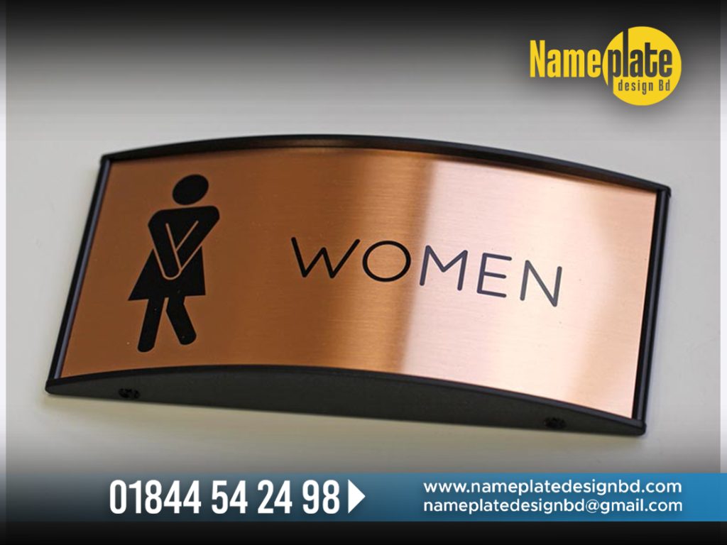 wood nameplate bd, wood nameplate maker in Dhaka Bangladesh. women toilet nameplate, men toilet nameplate bd, Restroom Nameplate design and making, Signboard BD, Led Signboard Company in BD, Neon Signboard BD, Women nameplate design BD,