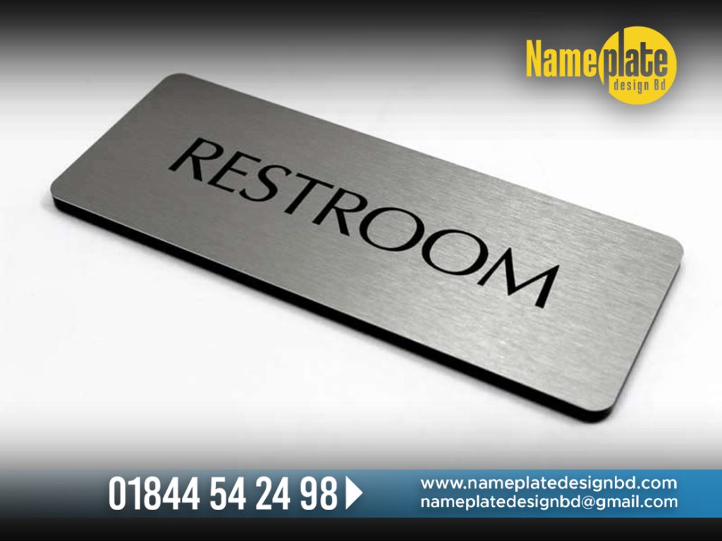 steel nameplate, wood nameplate bd, wood nameplate maker in Dhaka Bangladesh. women toilet nameplate, men toilet nameplate bd, Restroom Nameplate design and making, Signboard BD, Led Signboard Company in BD, Neon Signboard BD