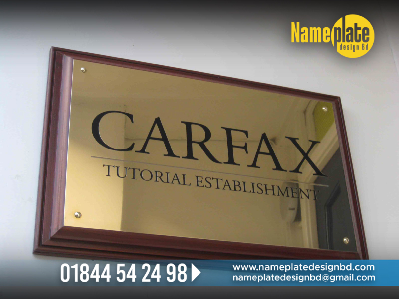 GOLDEN METAL LETTER NAME PLATE DESIGN AND MAKING SERVICE IN BD