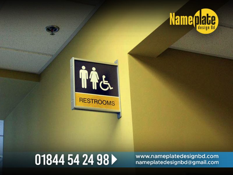 Restroom Nameplate design and making, Signboard BD, Led Signboard Company in BD, Neon Signboard BD
