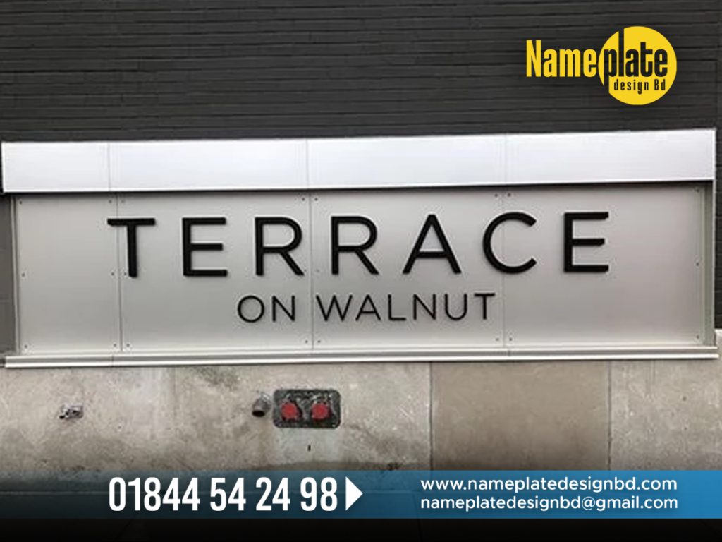 Terrace Building Name Plate Signage, Real Estate Name Plate Signage ...