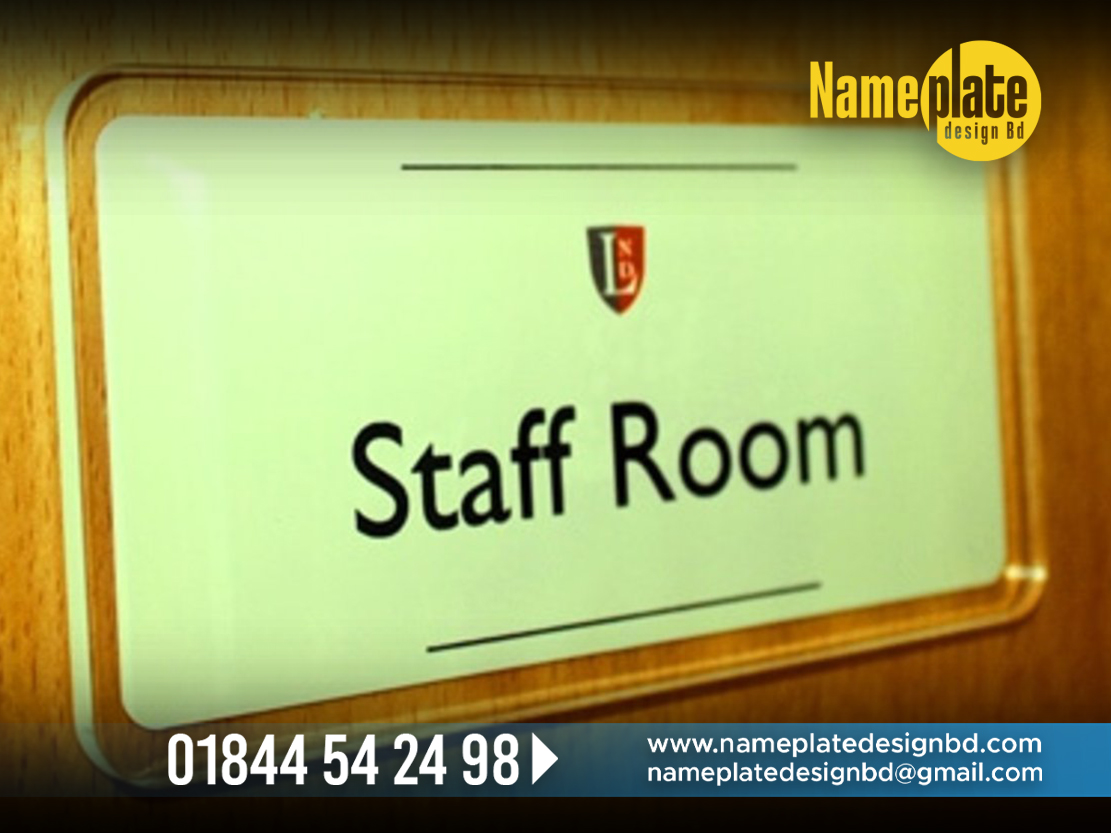 School College University Staff Room Office Name Plate Signage BD 