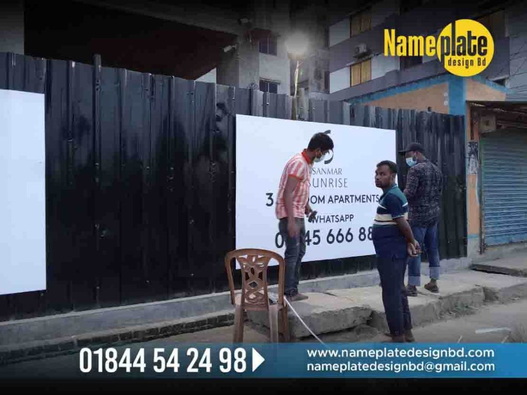 Sign Board Fitting Labor in Bangladesh