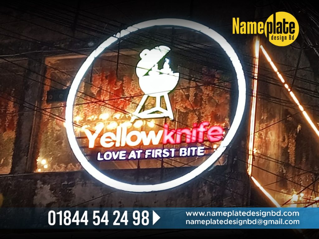 Yellow Knife Restaurant Outdoor Branding Name Plate