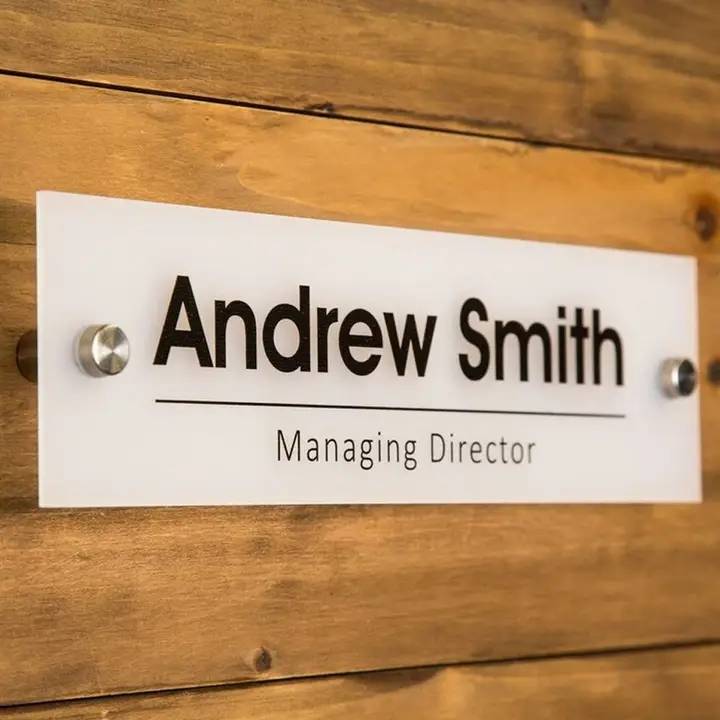 Glass Nameplate for Managing Director