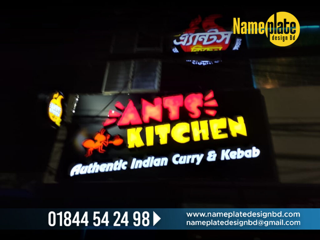 LED Name Plates for Restaurant